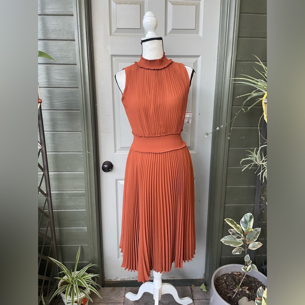NANETTE LEPORE Pleated Midi Dress, New w/ Tags, 10
